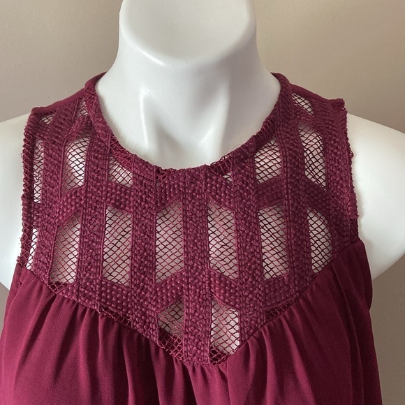 Charming Charlie Maroon Sleeveless Knee Length Shift Dress - Picture 5 of 7